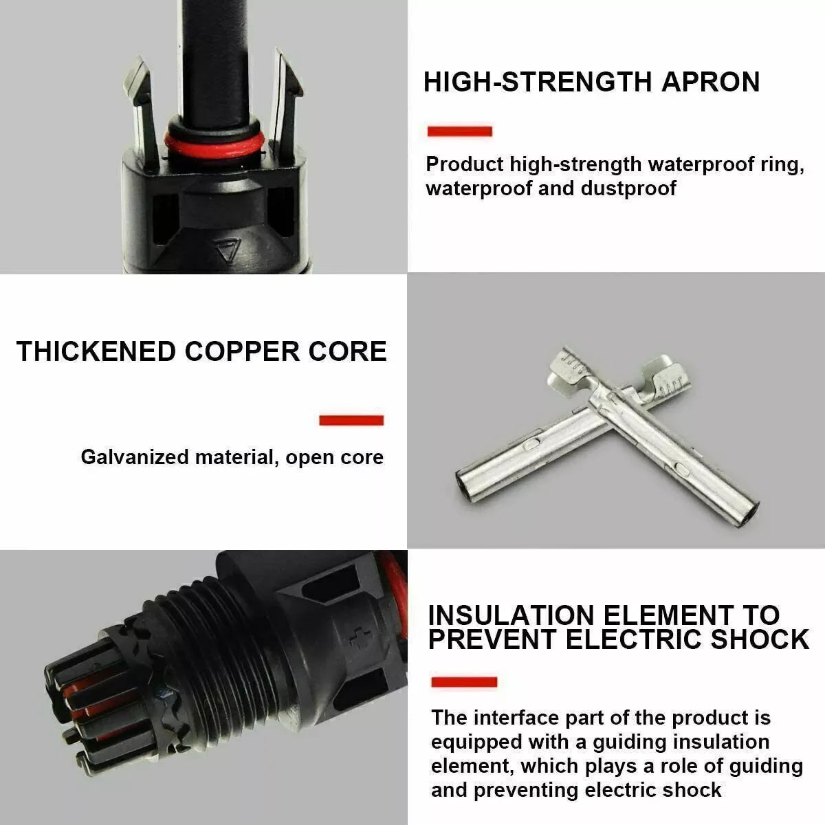 10/20/50/100/200 Pairs Male Female Solar Cable Connectors for DIY Solar Panel US