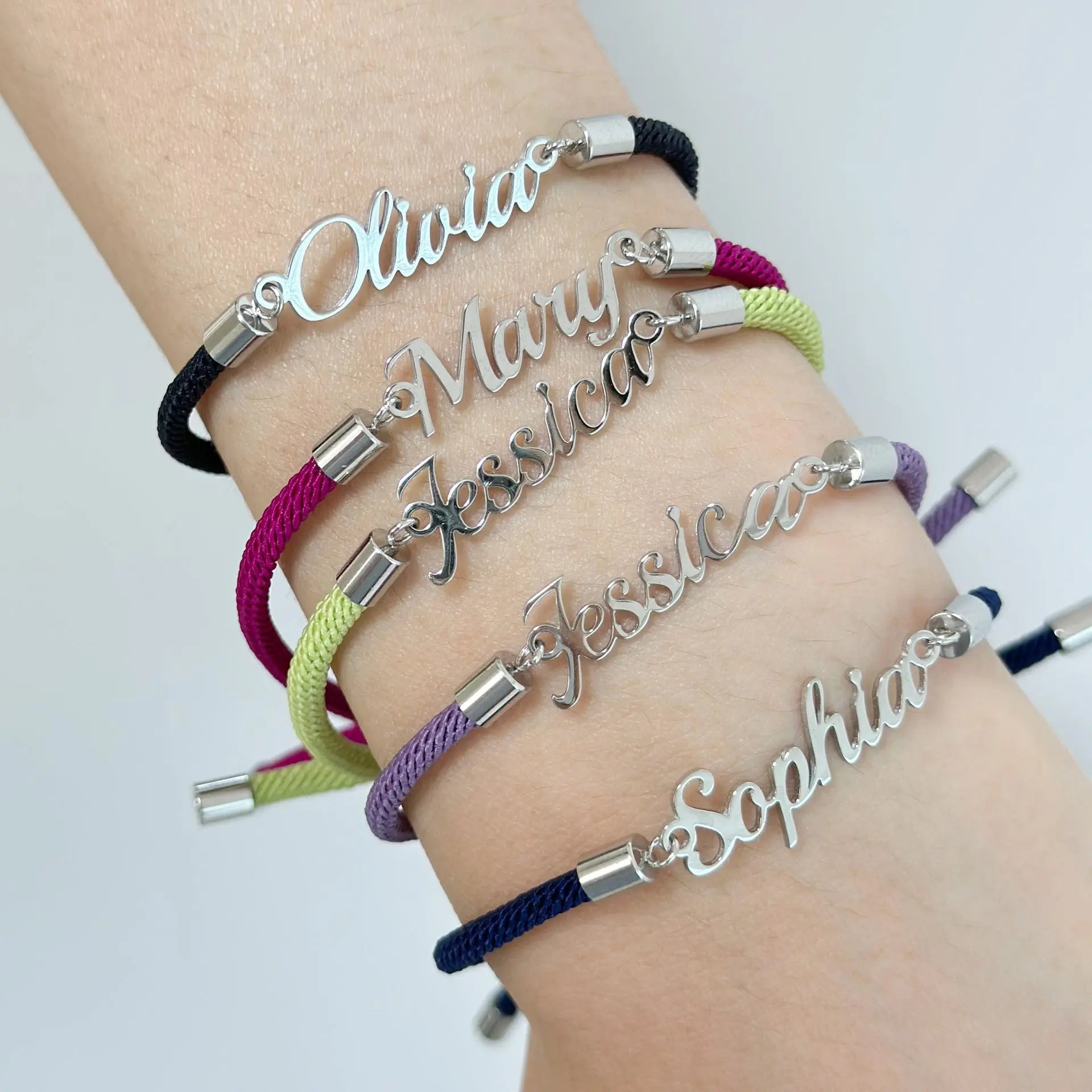 Personalized Colorful Rope Chain Custom Name Bracelet Personalized Adjustable Name Jewelry for Girls