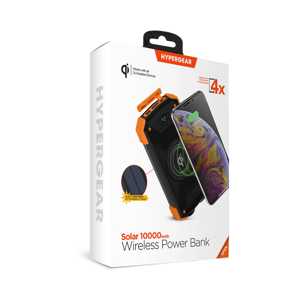 Hypergear Solar 10000Mah Wireless Power Bank Black (14659-HYP)