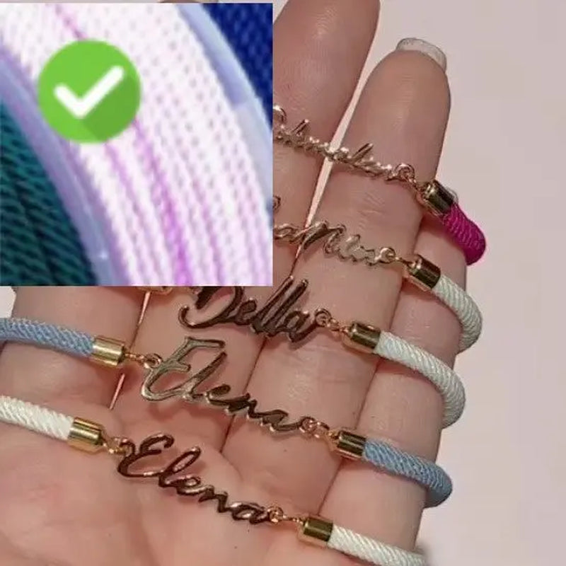 Personalized Colorful Rope Chain Custom Name Bracelet Personalized Adjustable Name Jewelry for Girls