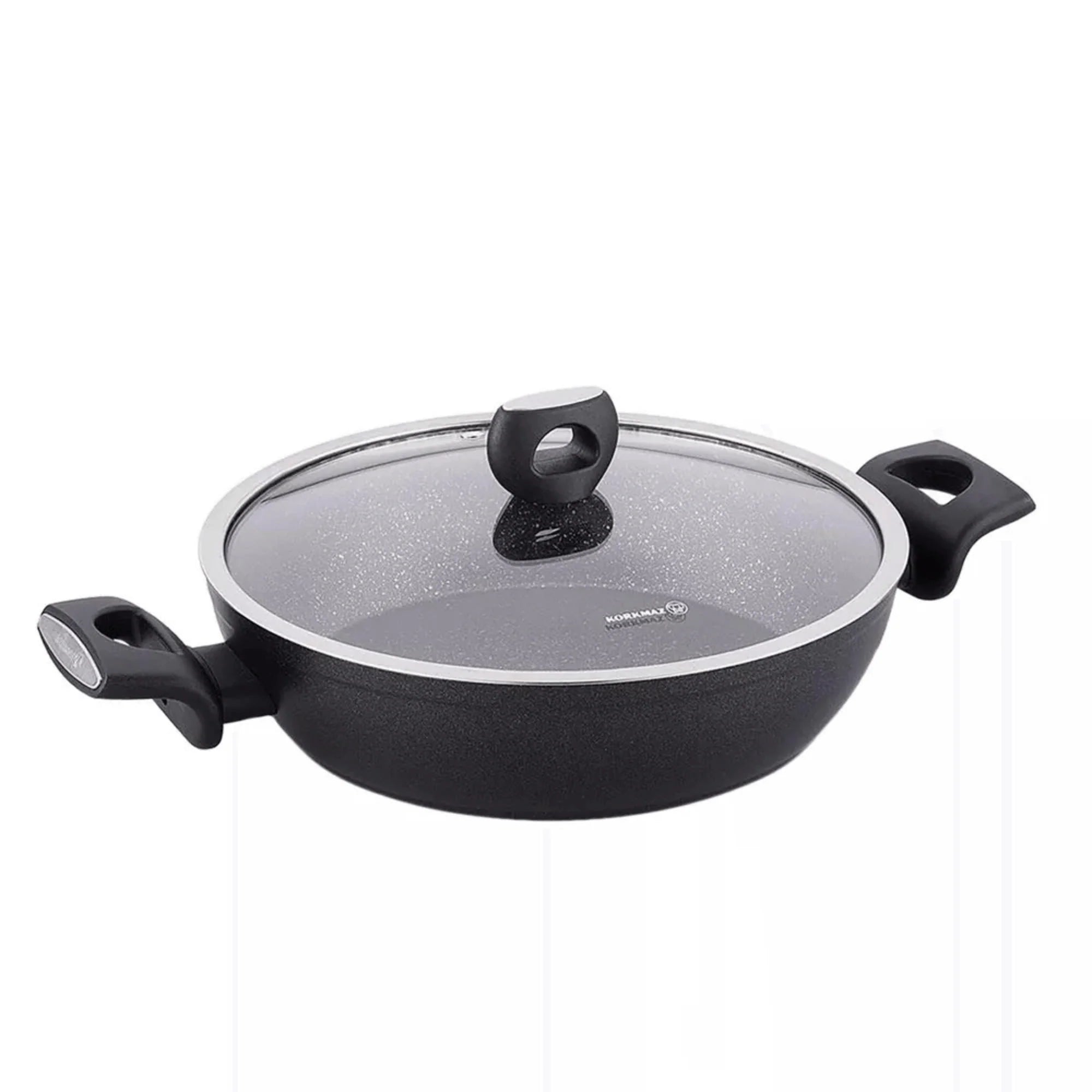 Korkmaz Nora Granita 2.2L Aluminum Non Stick Low Casserole Dish with Lid