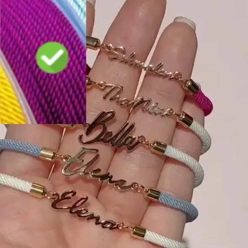 Personalized Colorful Rope Chain Custom Name Bracelet Personalized Adjustable Name Jewelry for Girls