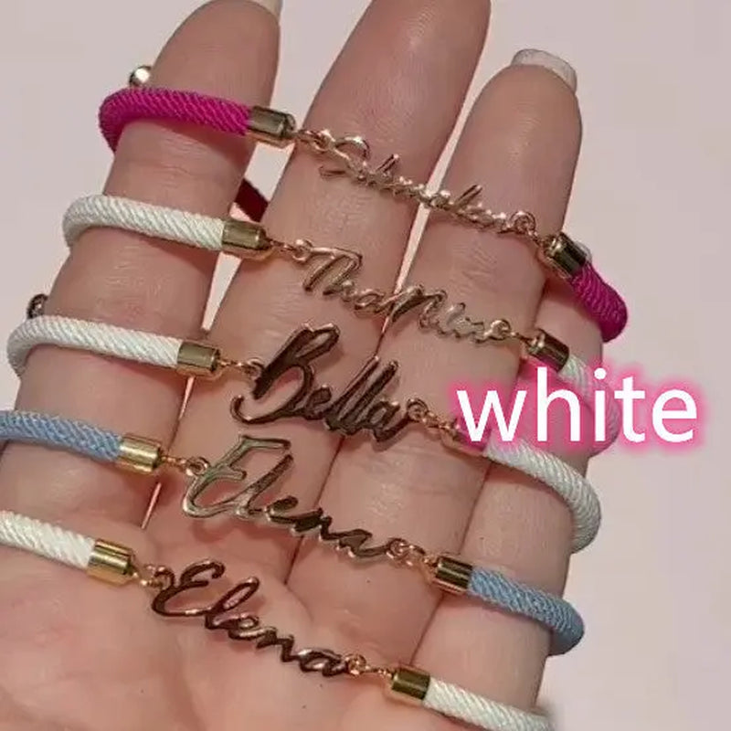 Personalized Colorful Rope Chain Custom Name Bracelet Personalized Adjustable Name Jewelry for Girls