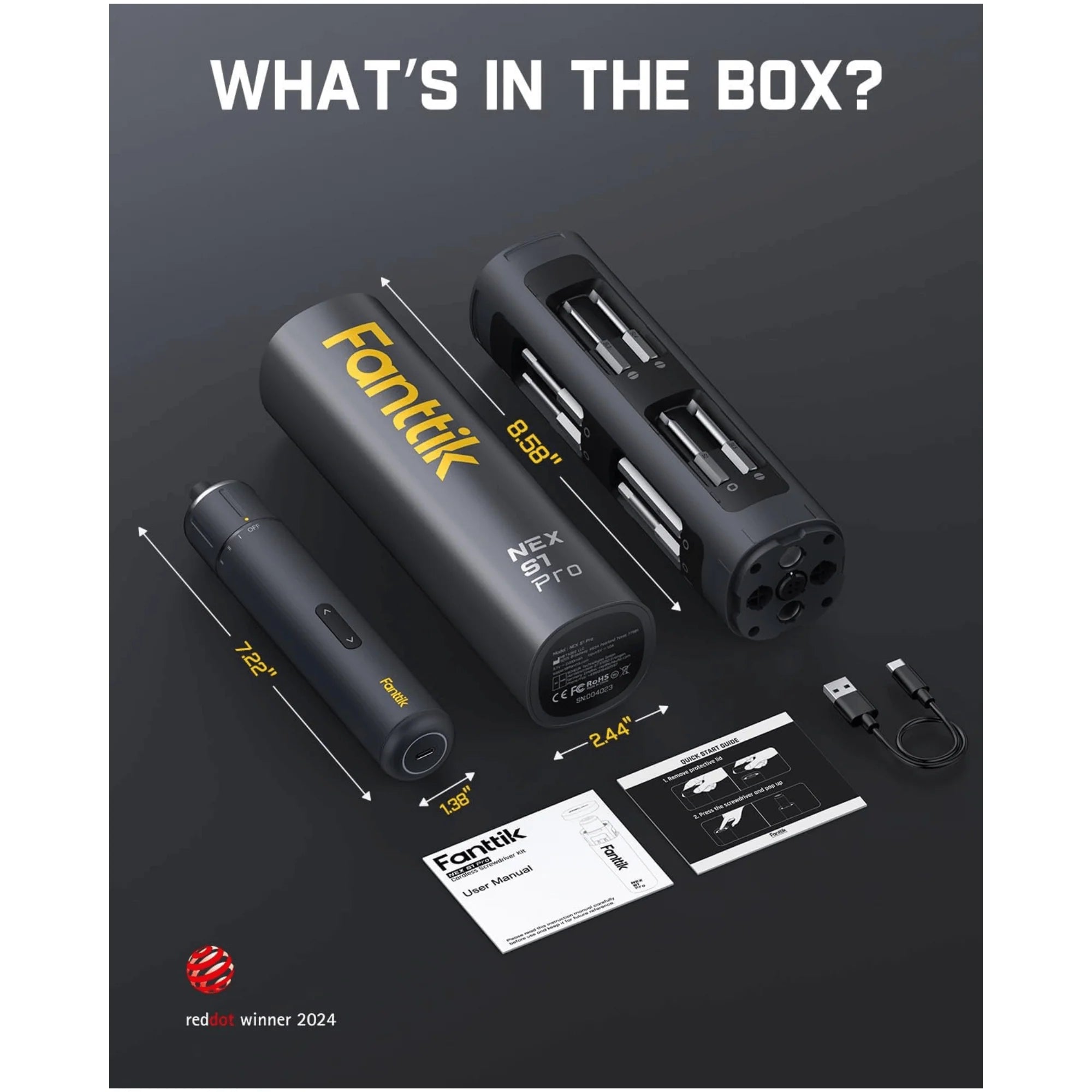 Fanttik NEX S1 Pro 3.7V Cordless Electric Power Screwdriver Kit - REFURBISHED