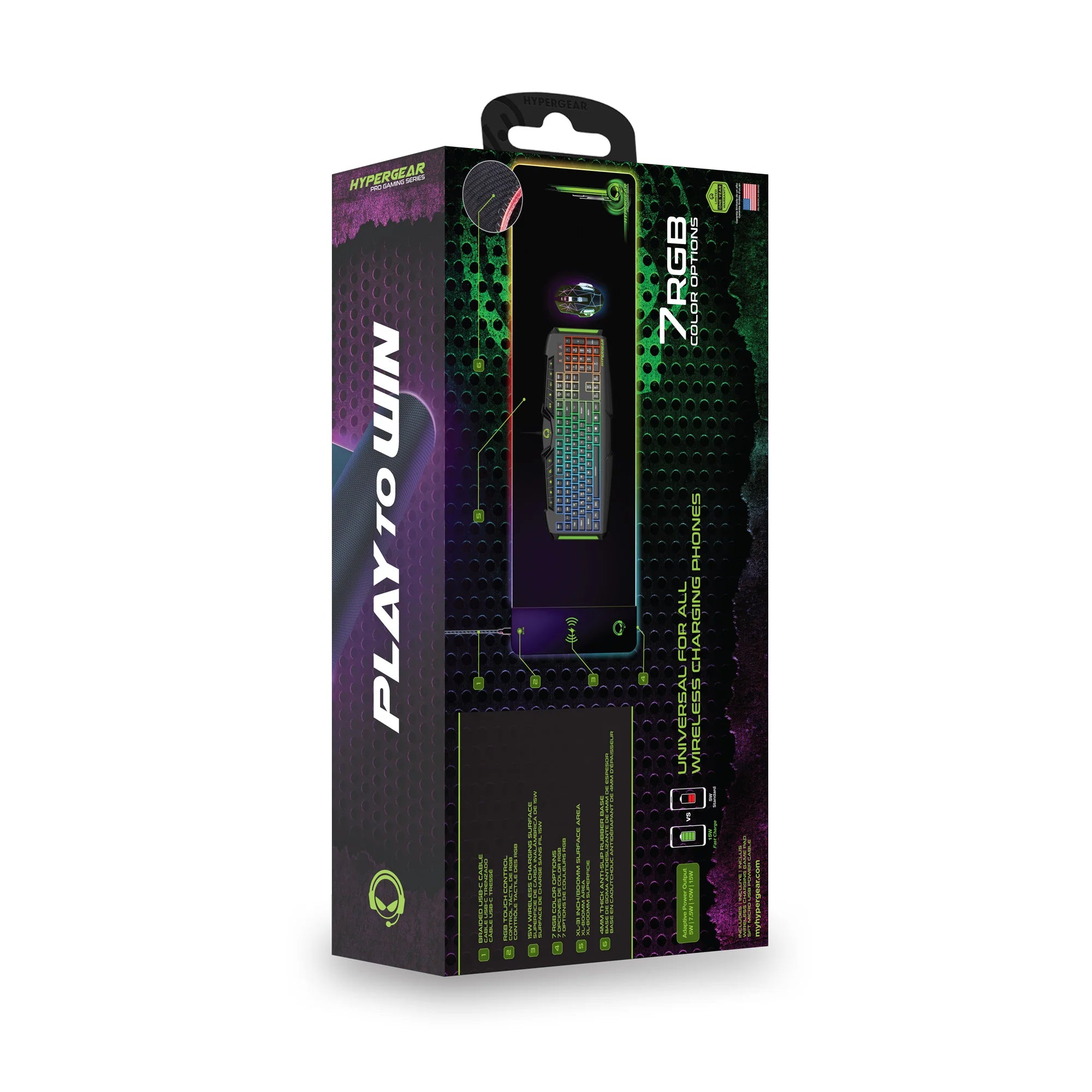 Hypergear Battle Charge Wireless Gaming Mouse Pad with Wireless Charging