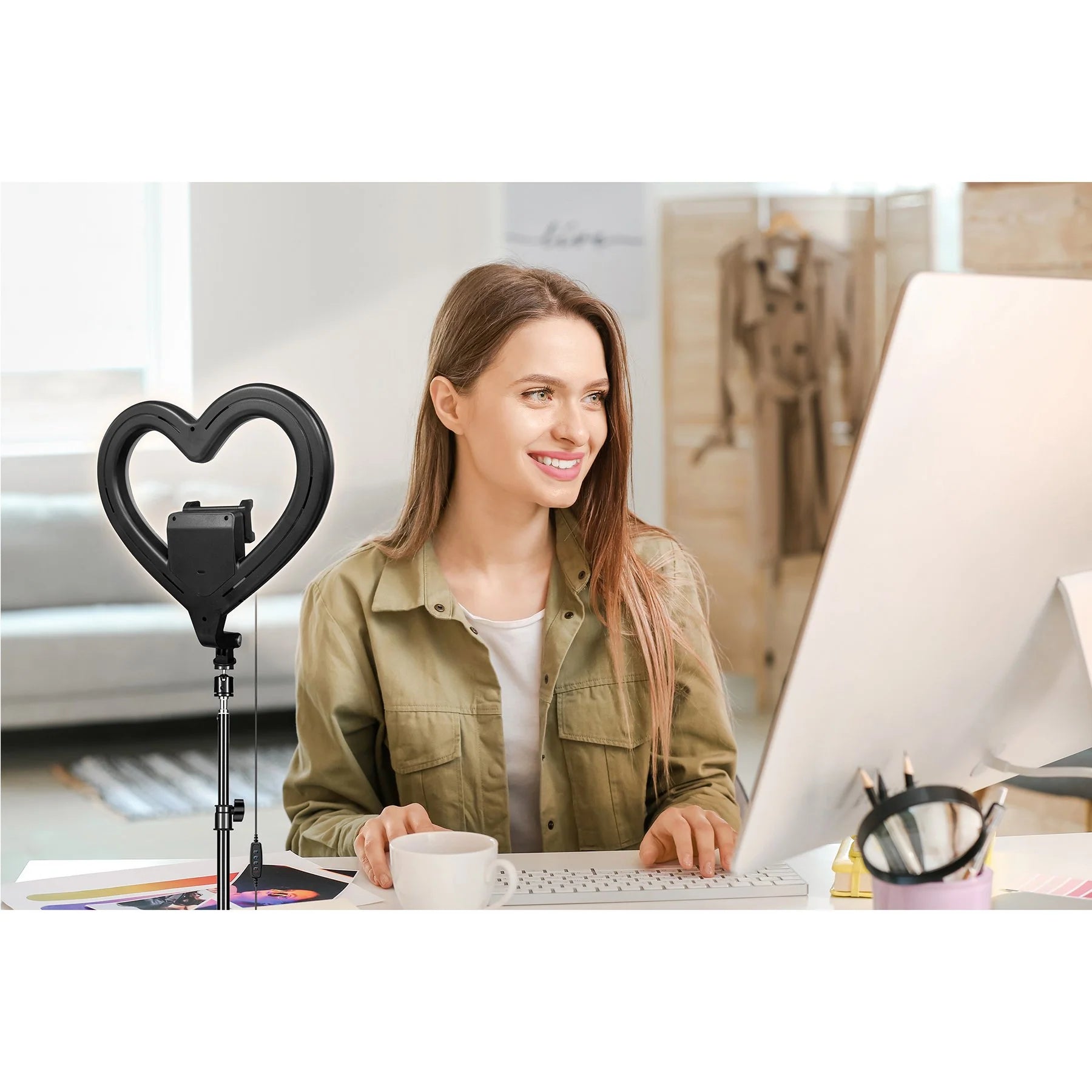 Supersonic PRO Live Stream 10” Heart Shaped Selfie Ring Light (SC-2310SRH)