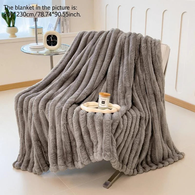 Multifunctional Solid Color Blanket, 1 Count Soft Comfortable Warm Air-Conditioned Room Throw, Suitable for Bed Sofa Bedroom Living Room Dormitory Travel
