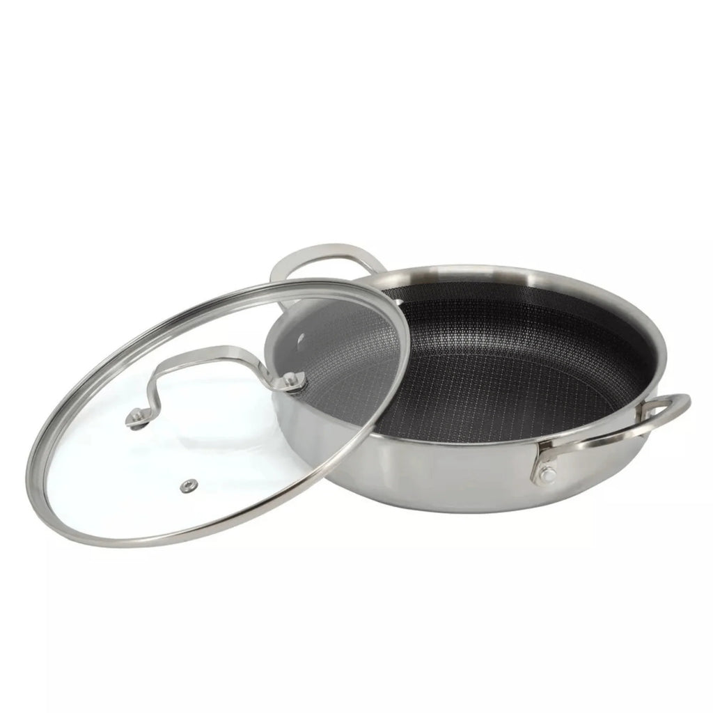 Better Chef 9-Inch 3-Ply Stainless Steel Nonstick Deep Fry Pan with Lid