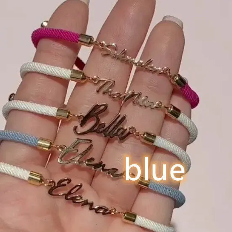 Personalized Colorful Rope Chain Custom Name Bracelet Personalized Adjustable Name Jewelry for Girls