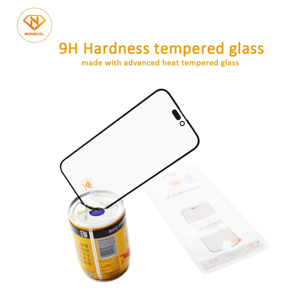 Novecel 10pc New 17Pro max Front Screen Outer Glass+OCA For iPhone 16 11 12 13 14 15 Plus Pro Max LCD External Lens Replacement