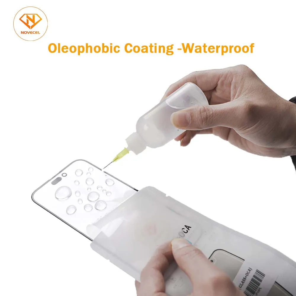 Novecel 10pc New 17Pro max Front Screen Outer Glass+OCA For iPhone 16 11 12 13 14 15 Plus Pro Max LCD External Lens Replacement