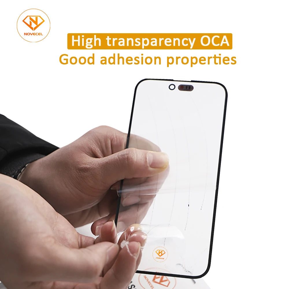 Novecel 10pc New 17Pro max Front Screen Outer Glass+OCA For iPhone 16 11 12 13 14 15 Plus Pro Max LCD External Lens Replacement