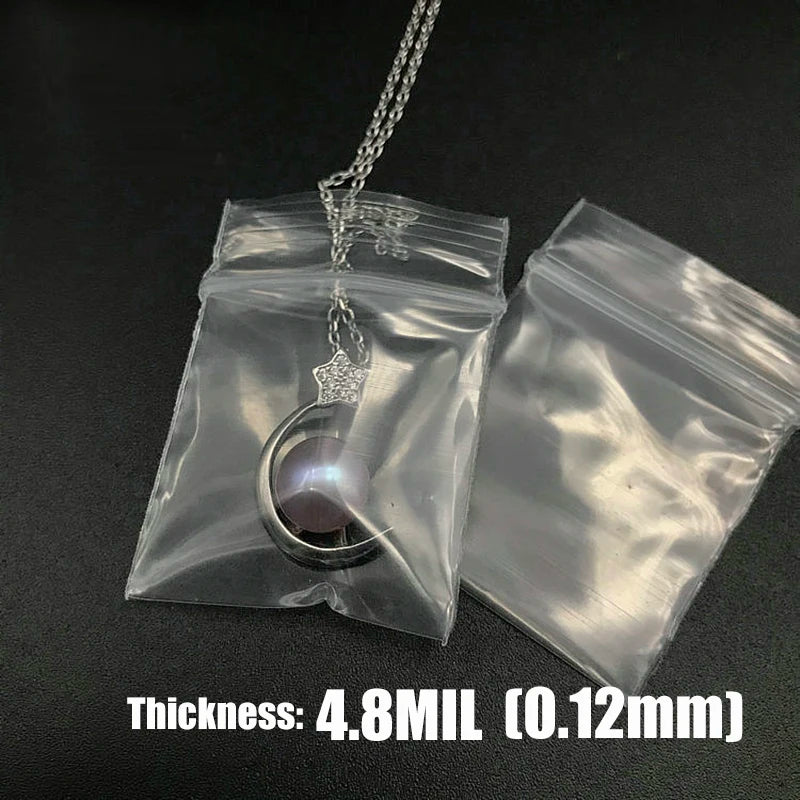 Thick Clear Zip Lock Ziplock Bags Food Package Storage Bag Zipper Plastic Small Jewelry Reclosable Zip Bags Thickness 0.12mm
