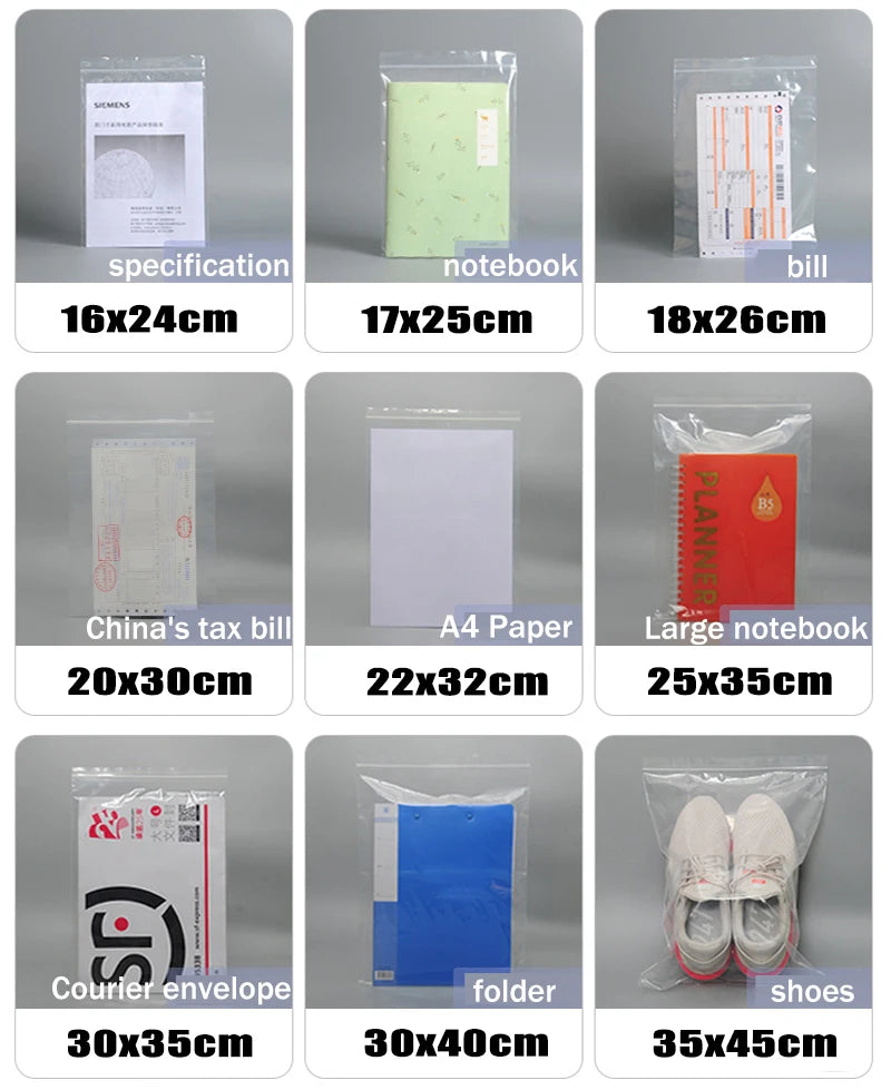 Thick Clear Zip Lock Ziplock Bags Food Package Storage Bag Zipper Plastic Small Jewelry Reclosable Zip Bags Thickness 0.12mm
