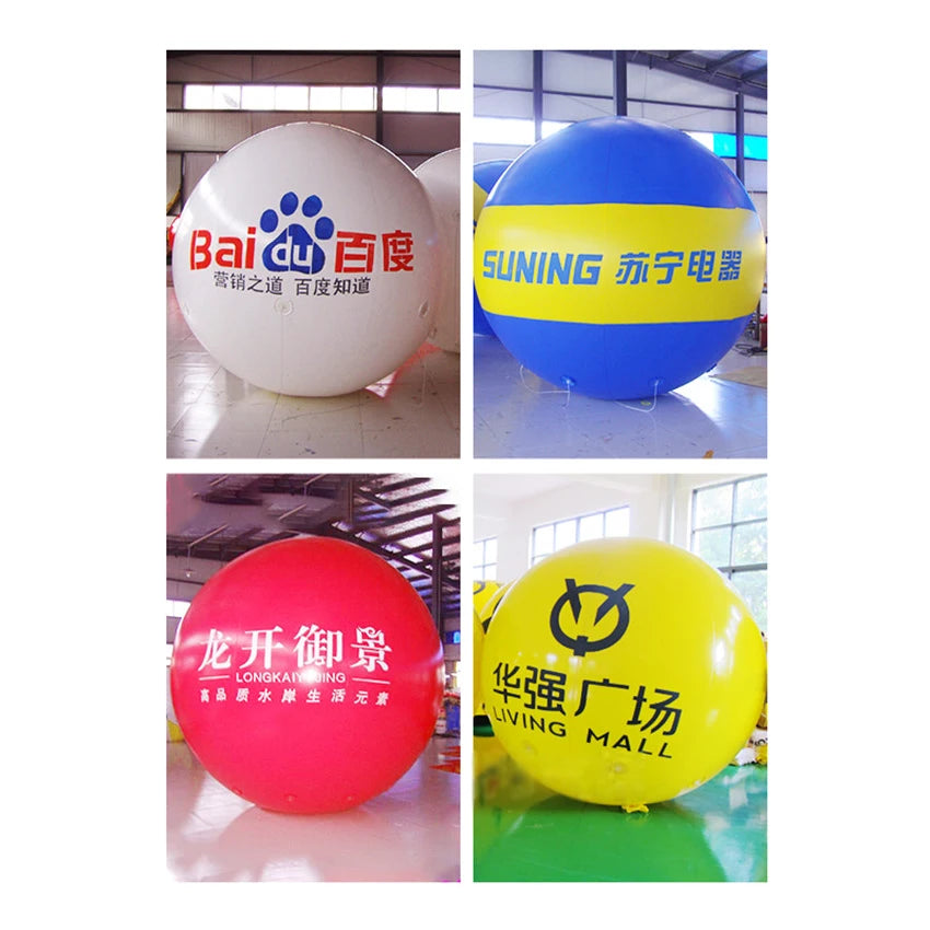 PVC Advertising Inflatable Giant Balloon, Round Sky Helium Balloon, Support Customized Size Logo, Multi-Color Optional, 1.5m, 1.