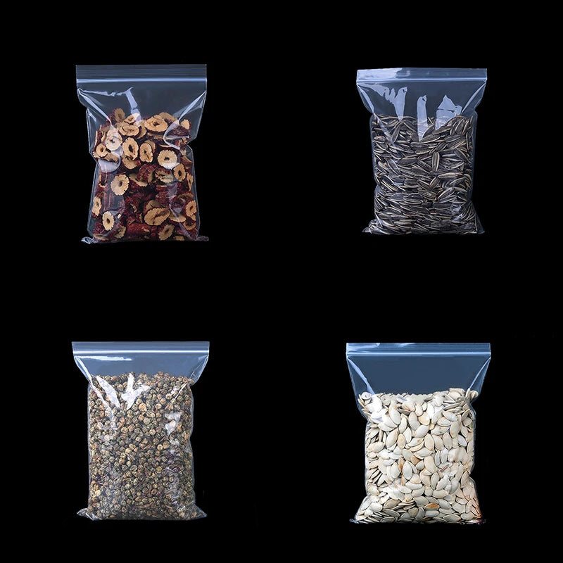 Thick Clear Zip Lock Ziplock Bags Food Package Storage Bag Zipper Plastic Small Jewelry Reclosable Zip Bags Thickness 0.12mm