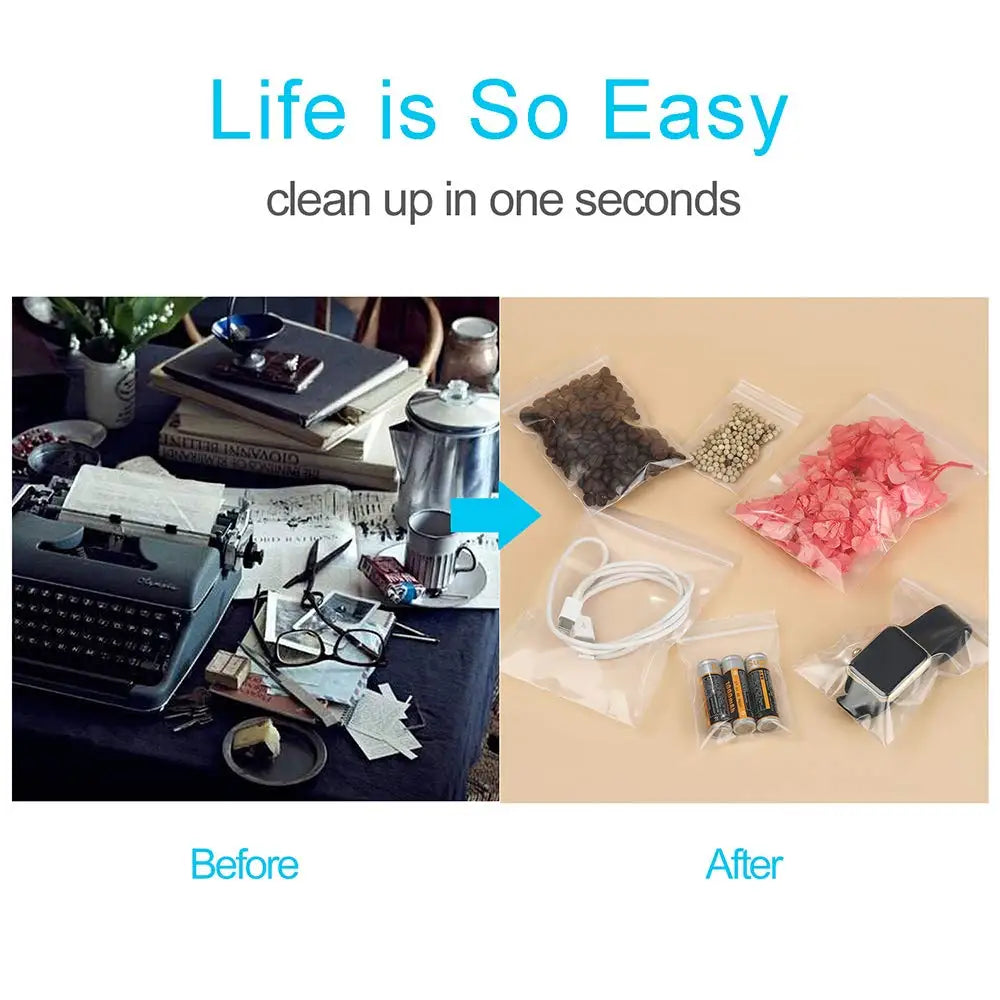 100pcs Clear Thick Heavy-Duty Zip Lock Ziplock Storage Bag Package Plastic Small Reclosable Poly Bags Thicken 3.6MIL 0.08mm