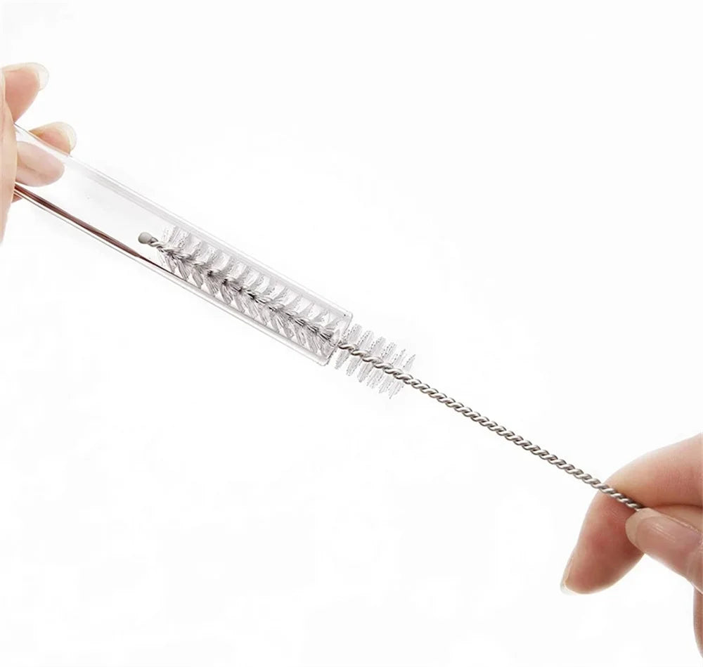 1/5/10pcs Fine Pipette Tank Pipe Brush Bottle Suction Tube Glass Tube Spiral Soft Hair Straw Cleaning Brushes Tools Wholesale