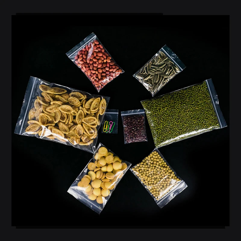 Thick Clear Zip Lock Ziplock Bags Food Package Storage Bag Zipper Plastic Small Jewelry Reclosable Zip Bags Thickness 0.12mm