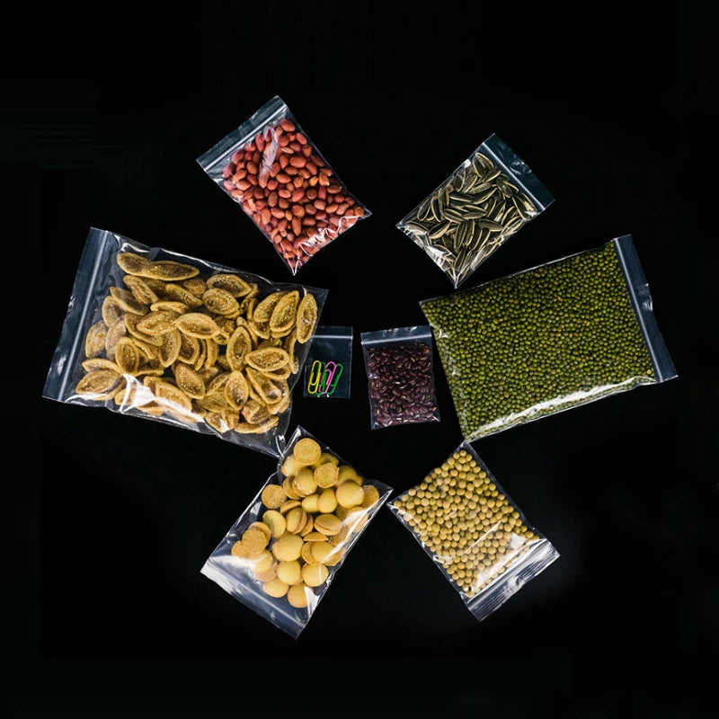 100pcs Clear Thick Heavy-Duty Zip Lock Ziplock Storage Bag Package Plastic Small Reclosable Poly Bags Thicken 3.6MIL 0.08mm