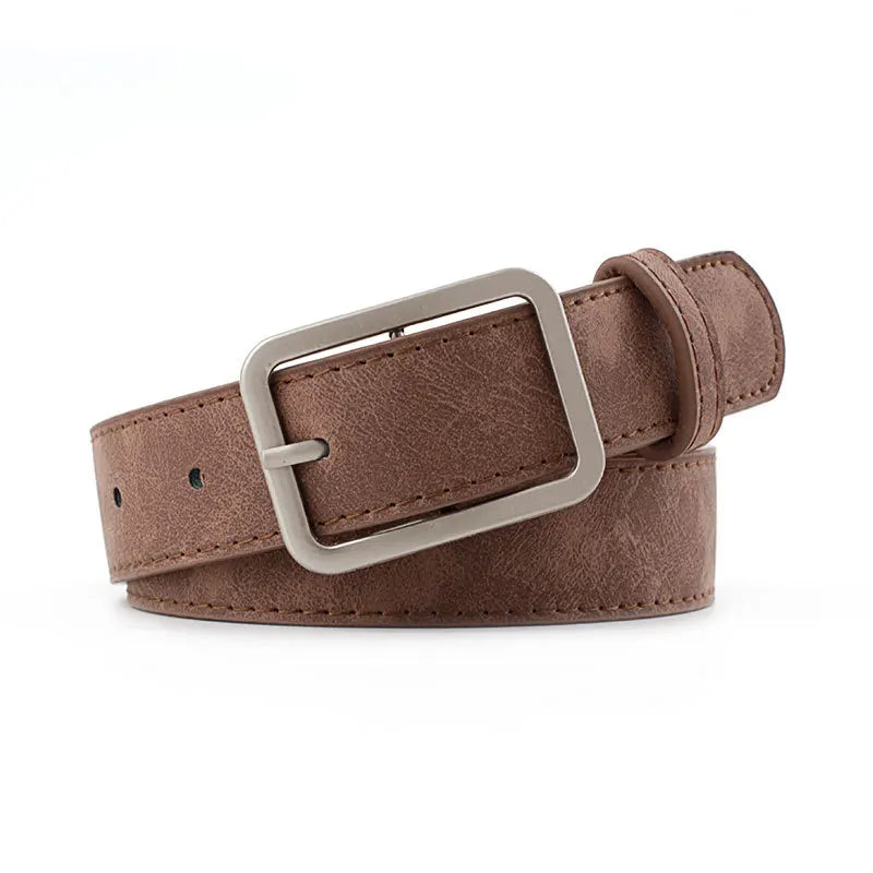 2025 105cm Leather Waist Strap Belt Black Brown high quality Women Square Metal Buckle belts Ladies Female Belts for Jeans