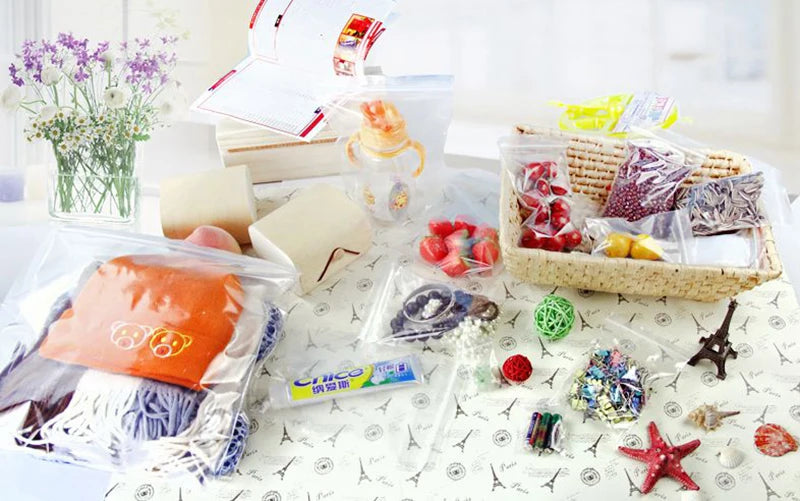 Thick Clear Zip Lock Ziplock Bags Food Package Storage Bag Zipper Plastic Small Jewelry Reclosable Zip Bags Thickness 0.12mm