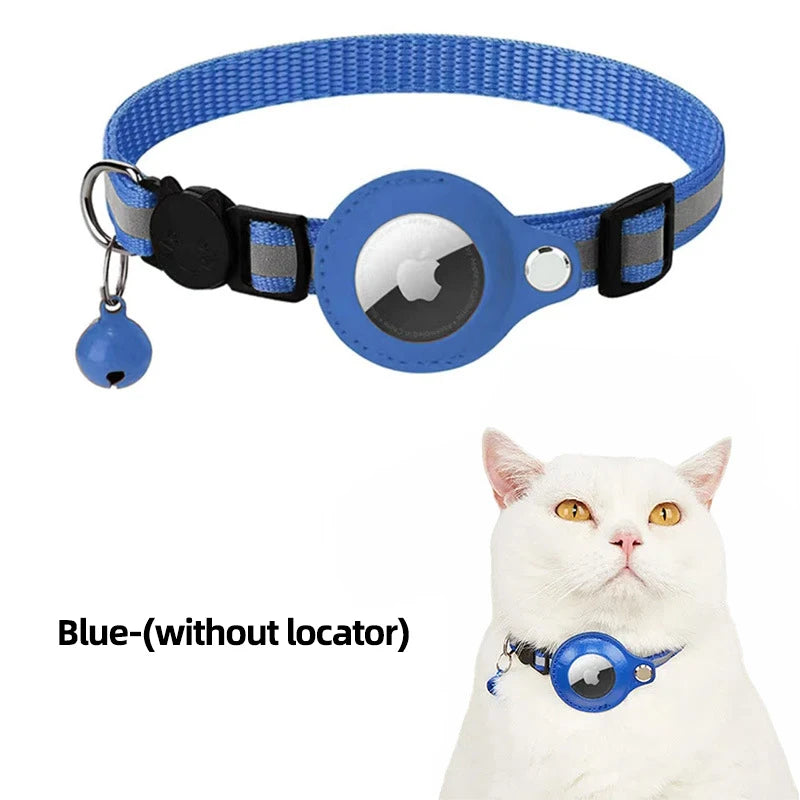 Airtag Reflective Pet GPS Collar with Bell Real-Time Tracker for Dogs Cats Puppy Necklace Outdoor Tracking Pet Supplies