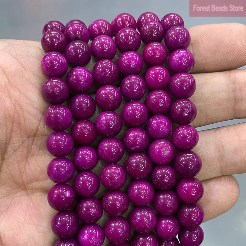 Smooth Yellow Chalcedony Natural Stone Round Beads for Jewelry Making Diy Bracelet Necklace Ear Studs 15" Strand 6 8 10 12MM
