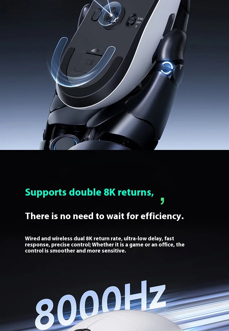 MCHOSE A7 Ultra Mouse Esports GamesThree Modes Pro Wireless Bluetooth PAW3395 Lightweight Laptop Office Mouse Support Ergonomics