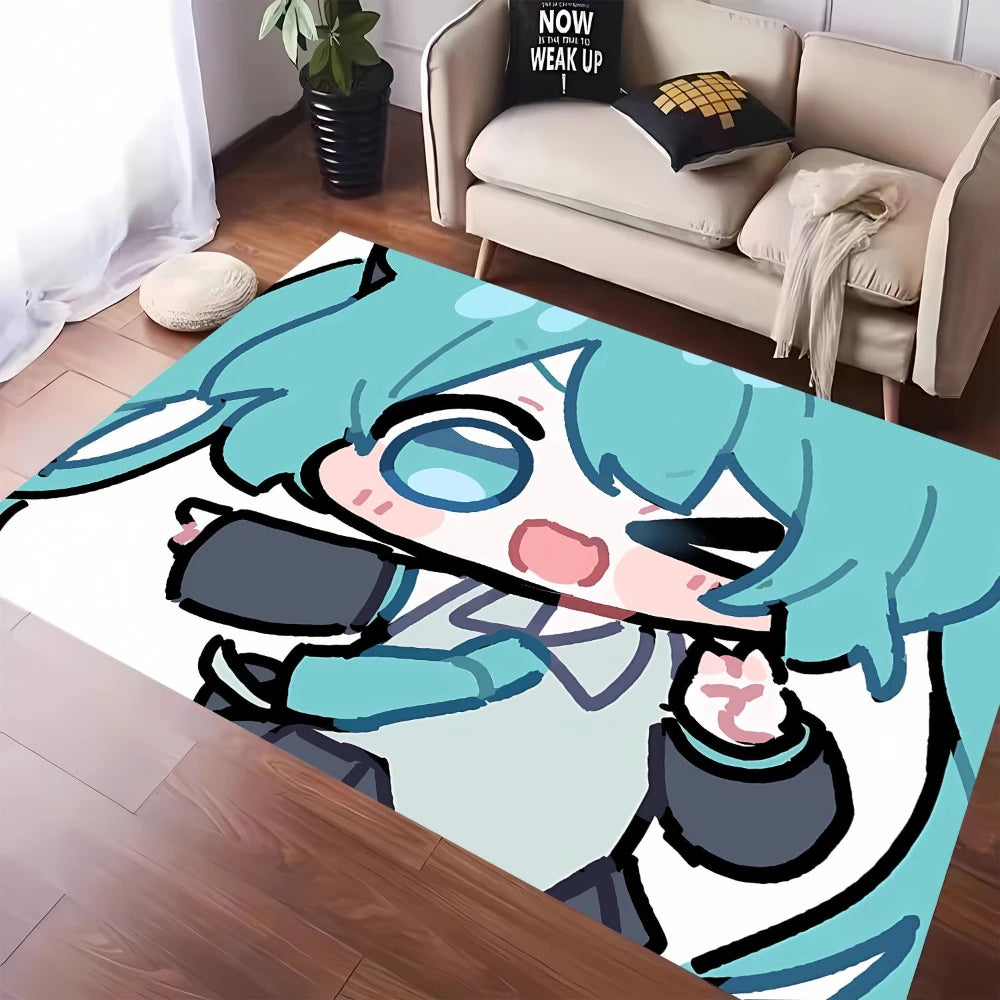 MINISO Cute H-Hatsune M-Miku Tatami Mat Carpet for Balcony Bedside Play Area NonSlip Washable Rug Otaku Home Decor Leisure Rug
