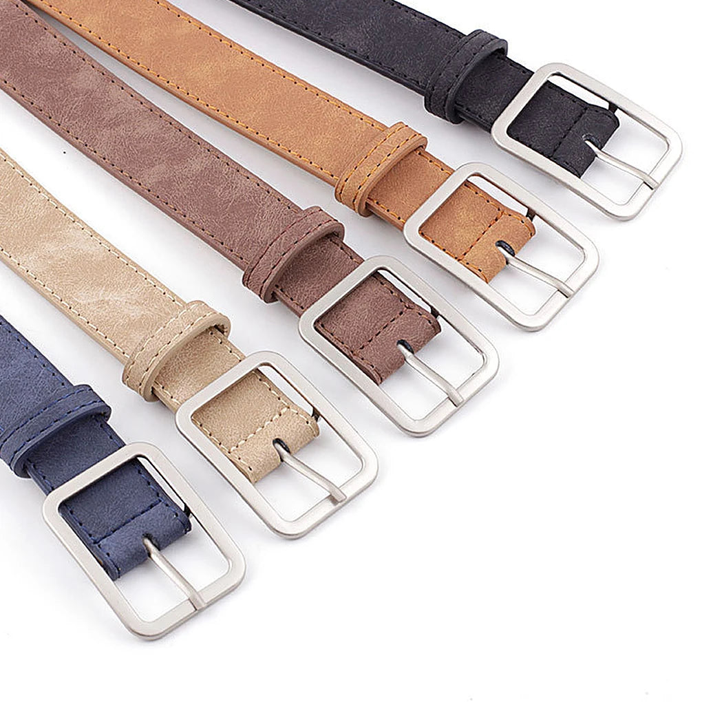 2025 105cm Leather Waist Strap Belt Black Brown high quality Women Square Metal Buckle belts Ladies Female Belts for Jeans