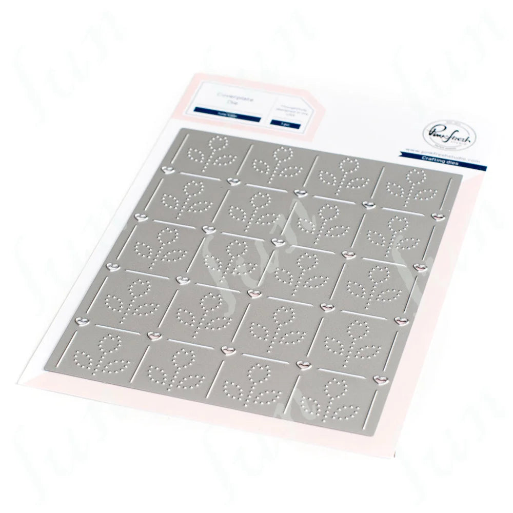 Diy Spring Botanicals Floral Print Chain Grid Coverplate Hot Foil Metal Dies stamps Butterflies Stencils Paper Card Drawing mold