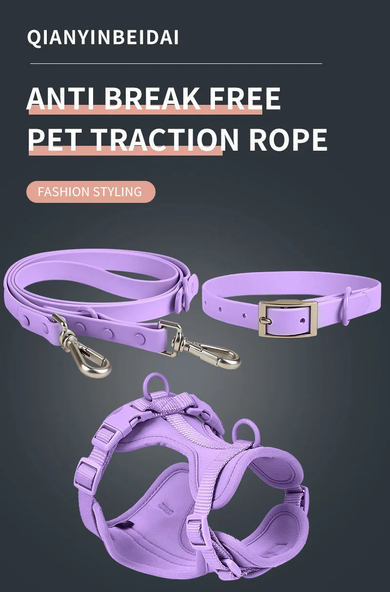 Cat Dog Harness Vest Chest Rope Set Reflective Breathable Adjustable Pet Harness for Small Medium Dogs Outdoor Walking