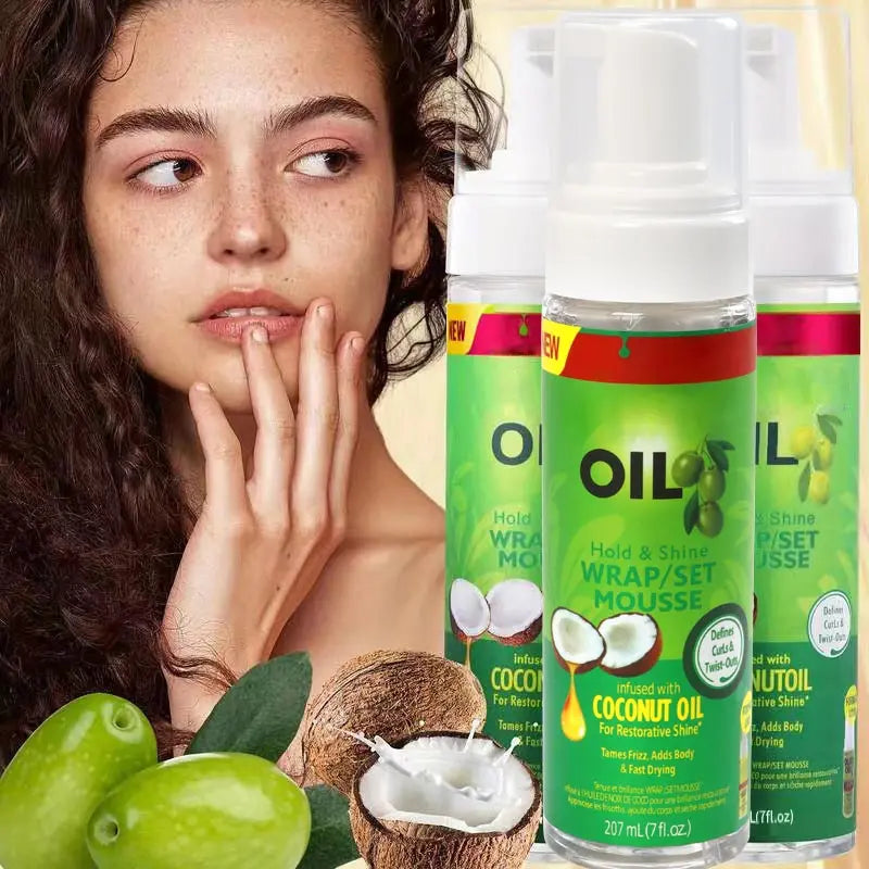 Volumizing Hair Mousse For Women And Men Thickening And Styling Anti-Frizz Foam Mousse Olive Oil Hair Mousse Soft And Shiny Hair