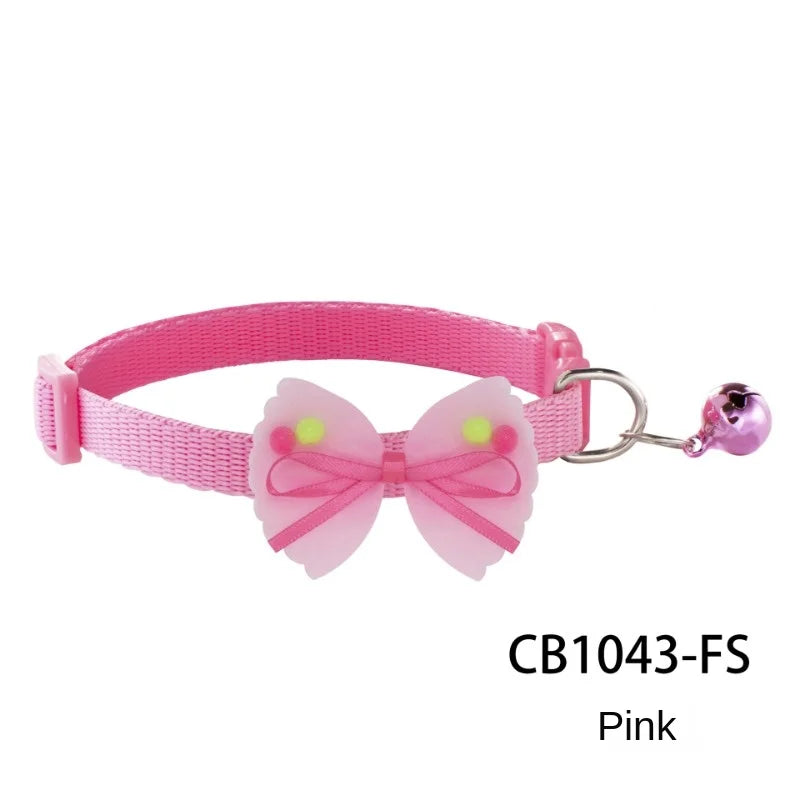 Bubble Bead Bow Pet Dog Collar Cat Sash Small Bell Adjustable 21-33cm Cat Beauty Products Four Seasonal Universal Pet Bow 1PCS