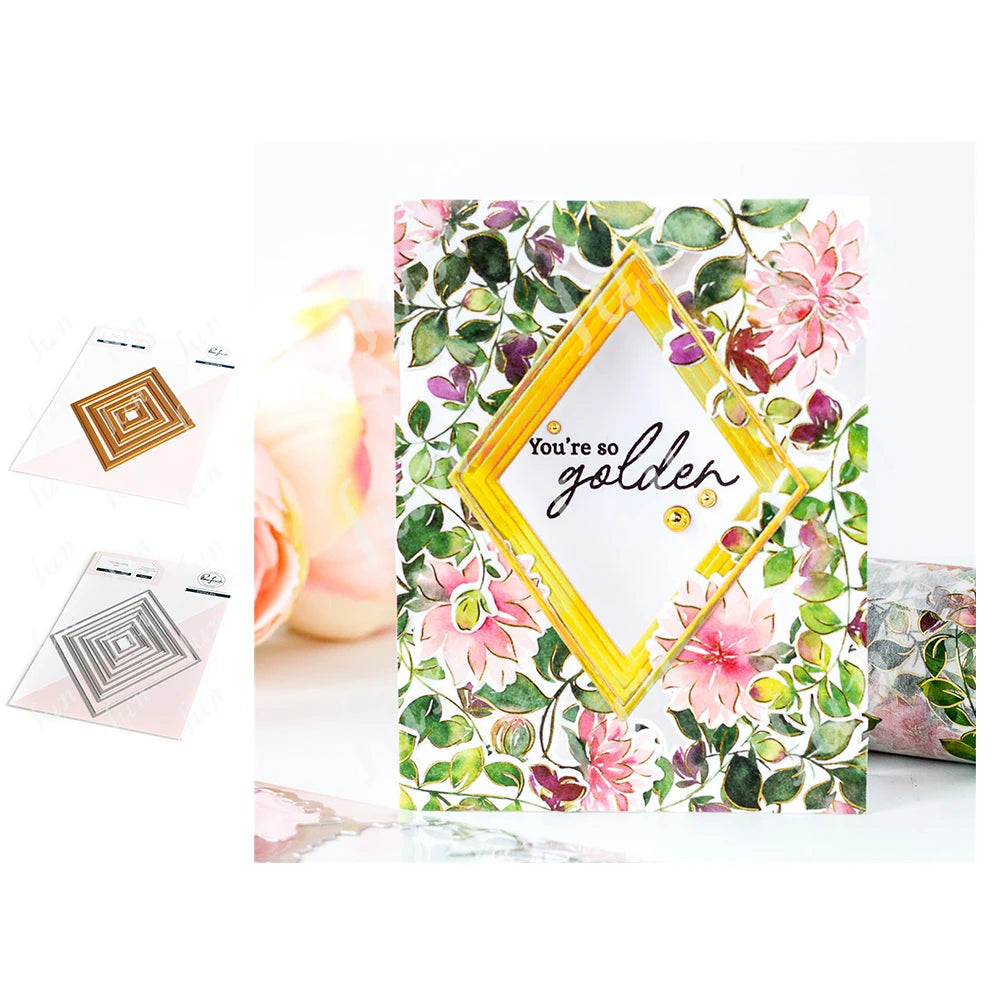 Diy Spring Botanicals Floral Print Chain Grid Coverplate Hot Foil Metal Dies stamps Butterflies Stencils Paper Card Drawing mold