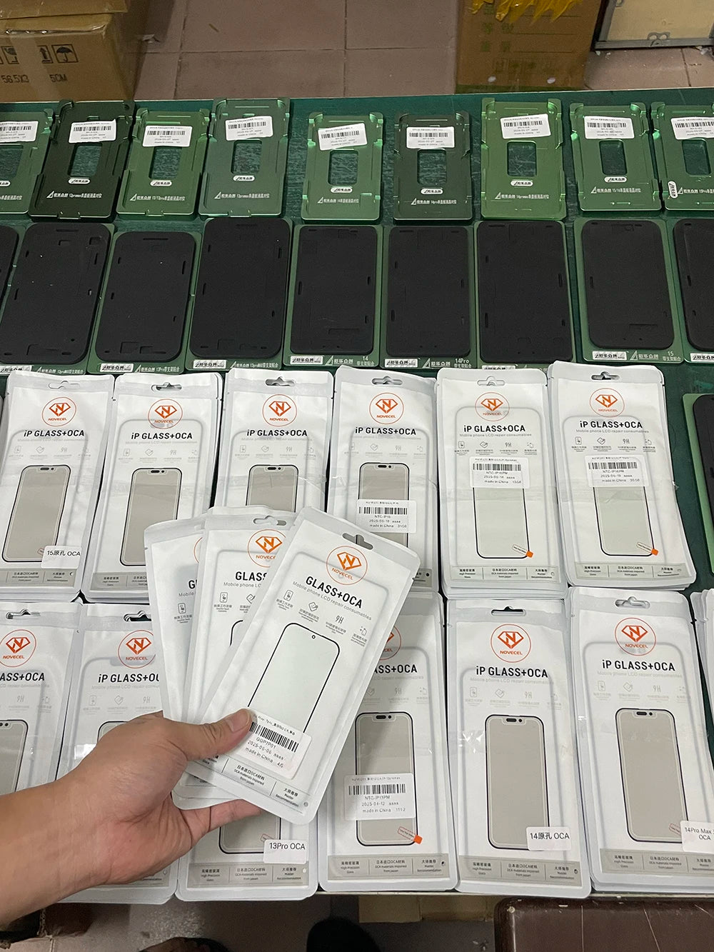 Novecel 10pc New 17Pro max Front Screen Outer Glass+OCA For iPhone 16 11 12 13 14 15 Plus Pro Max LCD External Lens Replacement