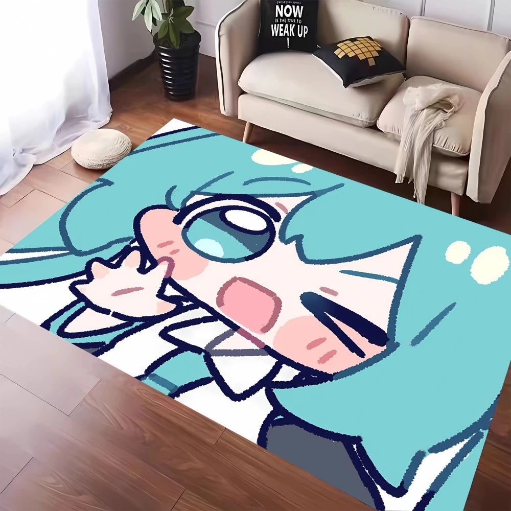 MINISO Cute H-Hatsune M-Miku Tatami Mat Carpet for Balcony Bedside Play Area NonSlip Washable Rug Otaku Home Decor Leisure Rug