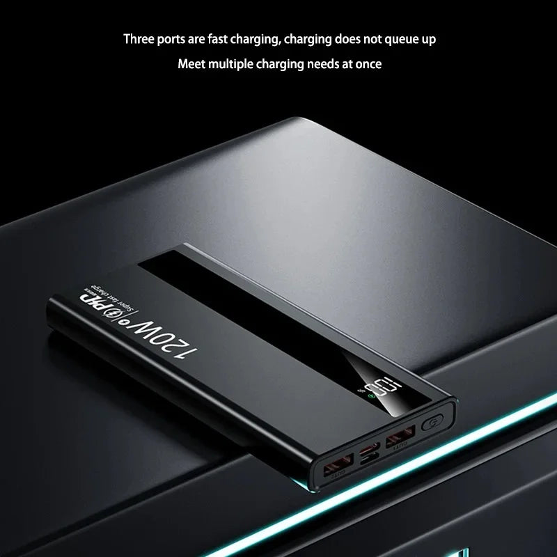 VIVO 500000mAh Large Capacity Power Bank 120W Super Fast Charging Power Bank Portable Battery Charger Digital Display Power Bank