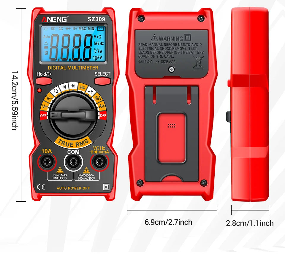 ANENG SZ309 Multimeter 1999 Count Professional High Precision Digital Multimetro Easy To Cary Small Size AC/DC Voltage Meter
