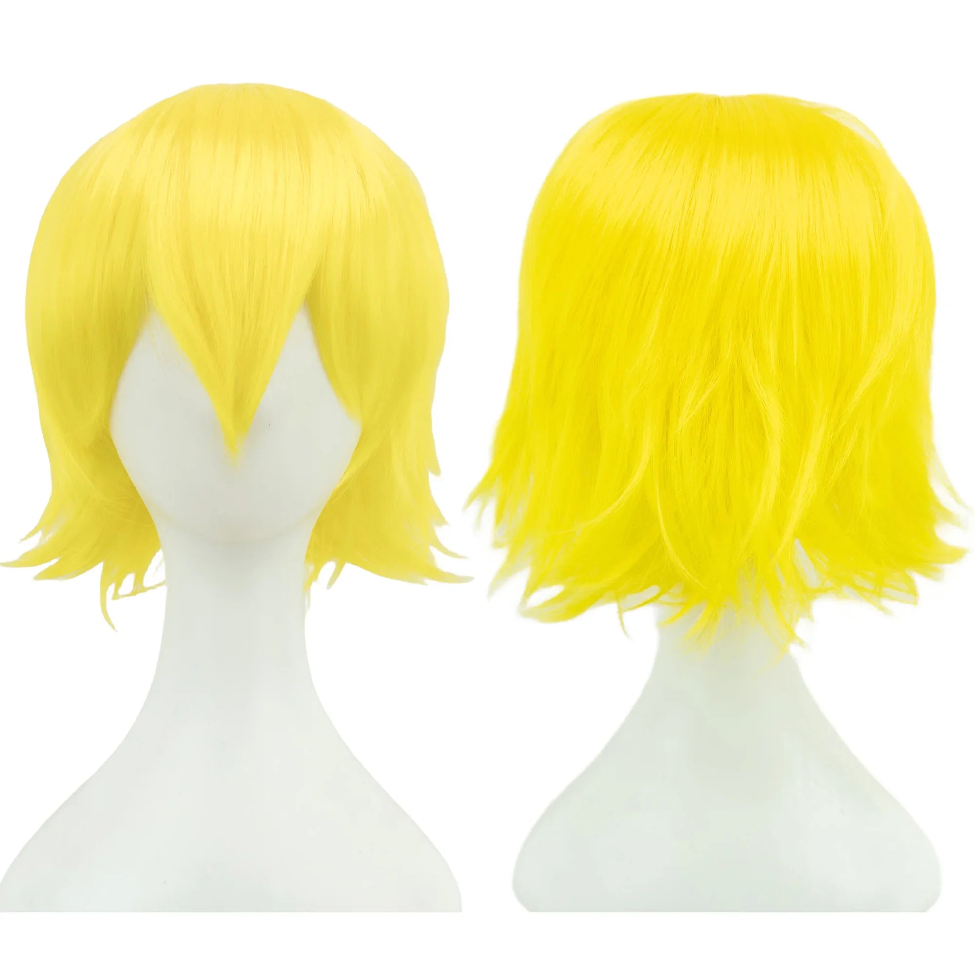 Synthetic Unisex 12 Inches Short Cosplay Hair Party BOB Wigs with Bangs Pink Blonde Orange Halloween Costume Lolita Wig