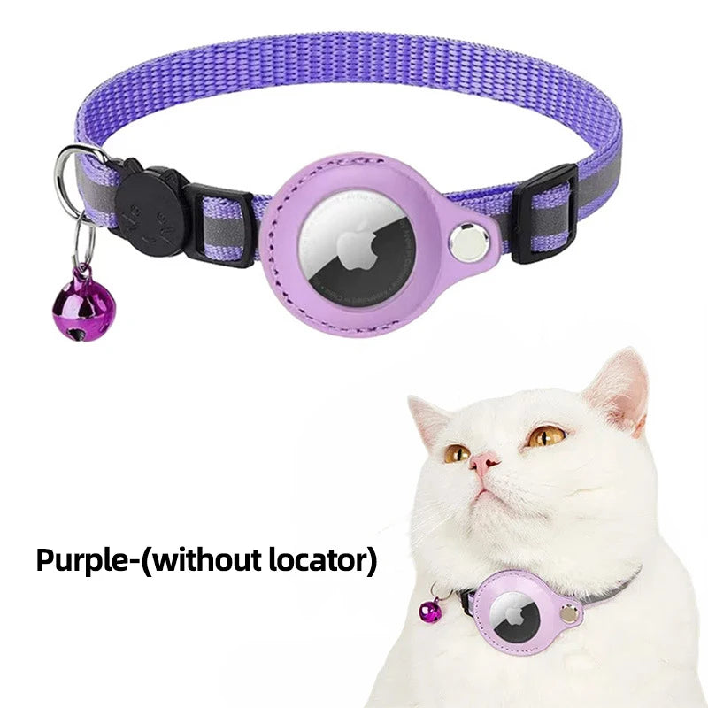 Airtag Reflective Pet GPS Collar with Bell Real-Time Tracker for Dogs Cats Puppy Necklace Outdoor Tracking Pet Supplies