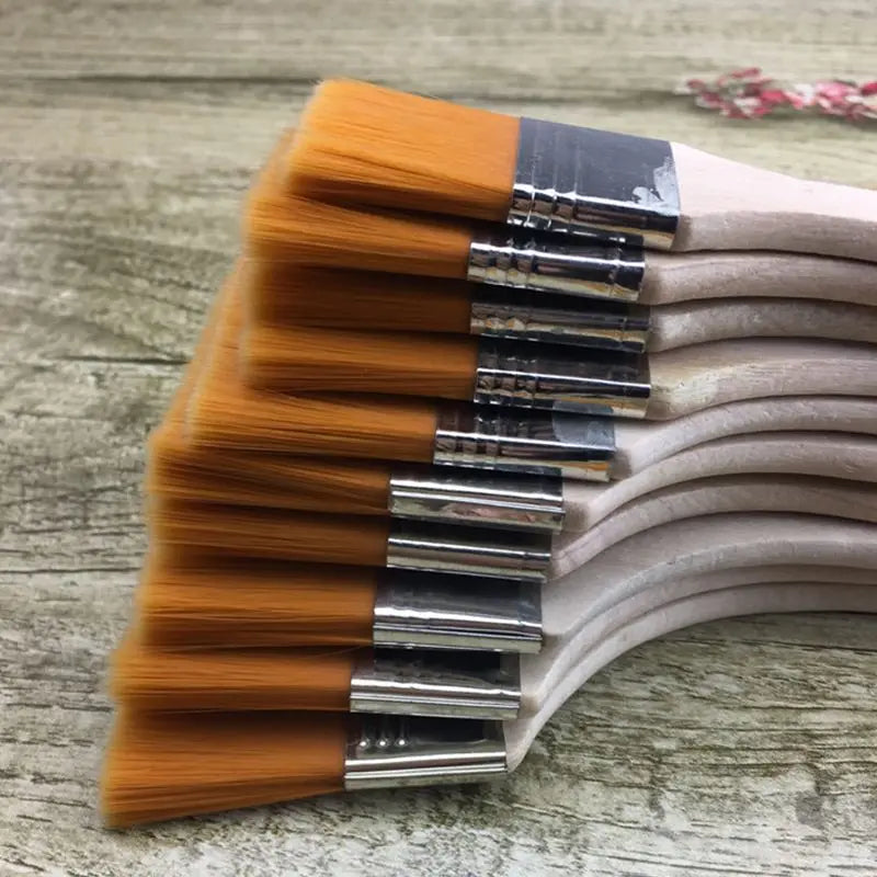 Nylon Paint Brush Different Size Wooden Handle Watercolor Brushes For Acrylic Oil Painting School Art Supply Painte Brush кисти