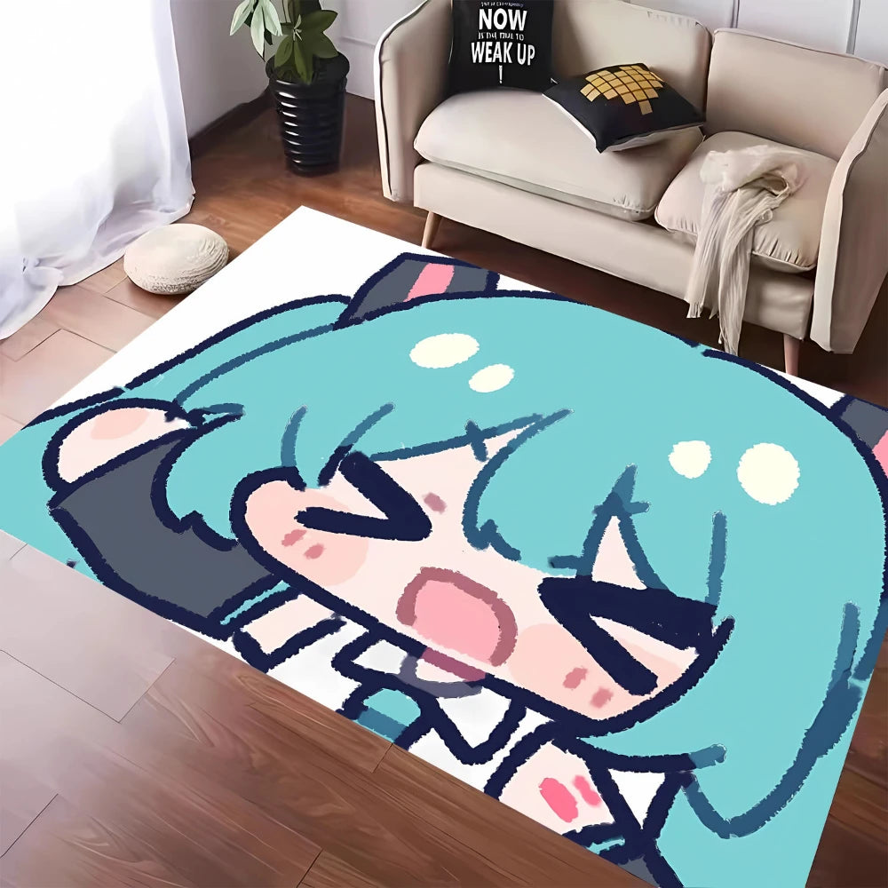 MINISO Cute H-Hatsune M-Miku Tatami Mat Carpet for Balcony Bedside Play Area NonSlip Washable Rug Otaku Home Decor Leisure Rug