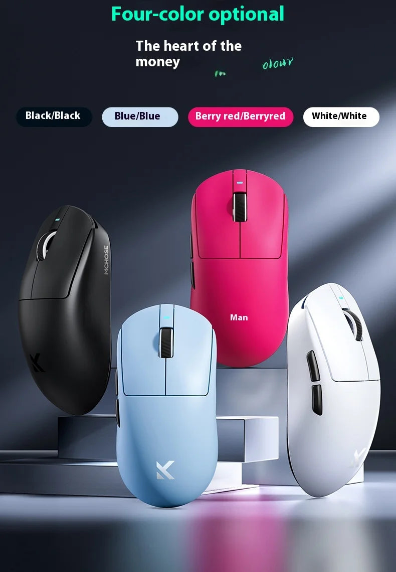 MCHOSE A7 Ultra Mouse Esports GamesThree Modes Pro Wireless Bluetooth PAW3395 Lightweight Laptop Office Mouse Support Ergonomics