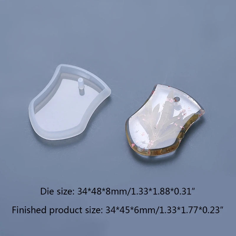 Hanging Listed Resin Mold Geometric Shape Irregular Rectangular Circle Pendant Silicone Mould DIY Crafts Jewelry Mold