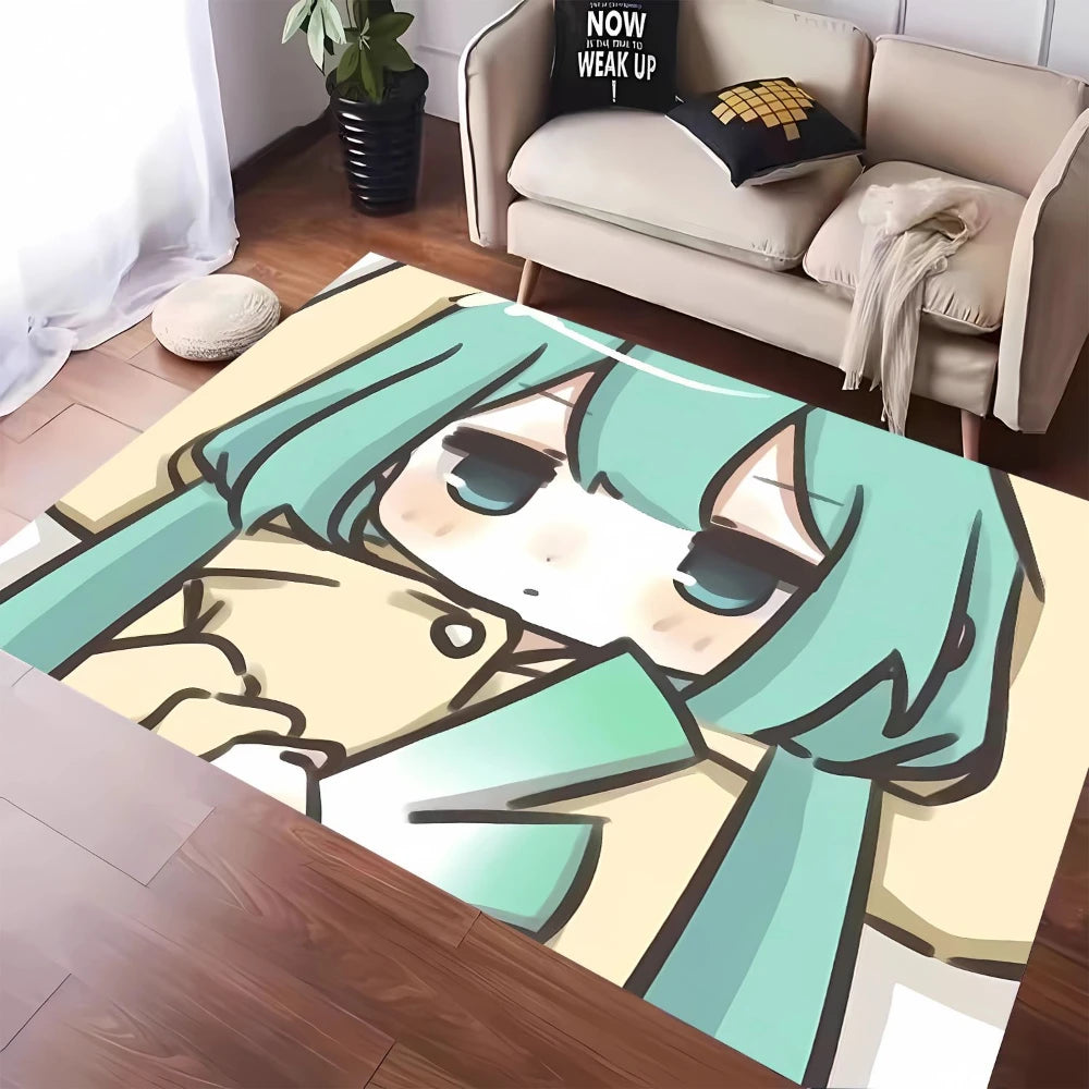 MINISO Cute H-Hatsune M-Miku Tatami Mat Carpet for Balcony Bedside Play Area NonSlip Washable Rug Otaku Home Decor Leisure Rug