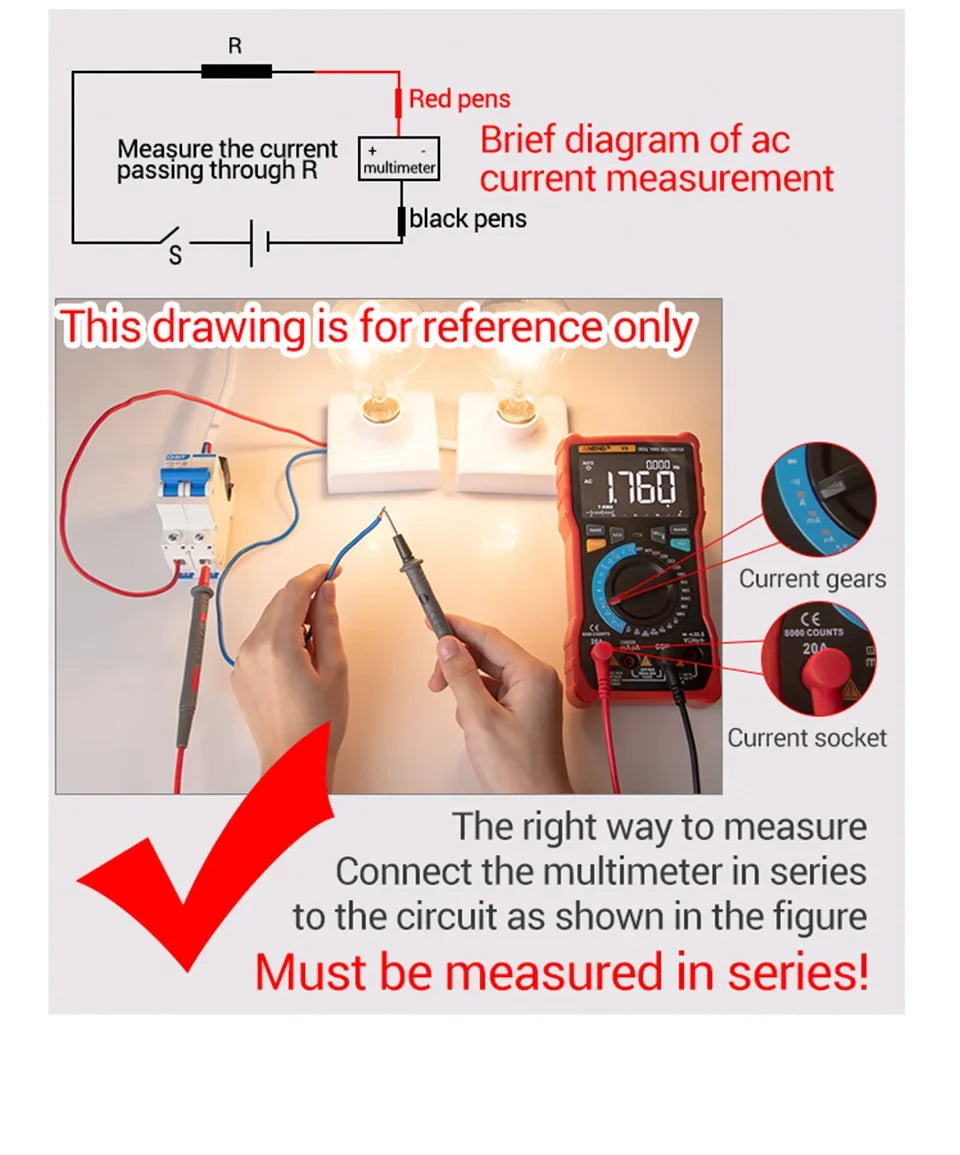 ANENG SZ309 Multimeter 1999 Count Professional High Precision Digital Multimetro Easy To Cary Small Size AC/DC Voltage Meter