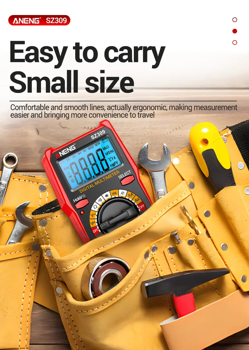 ANENG SZ309 Multimeter 1999 Count Professional High Precision Digital Multimetro Easy To Cary Small Size AC/DC Voltage Meter