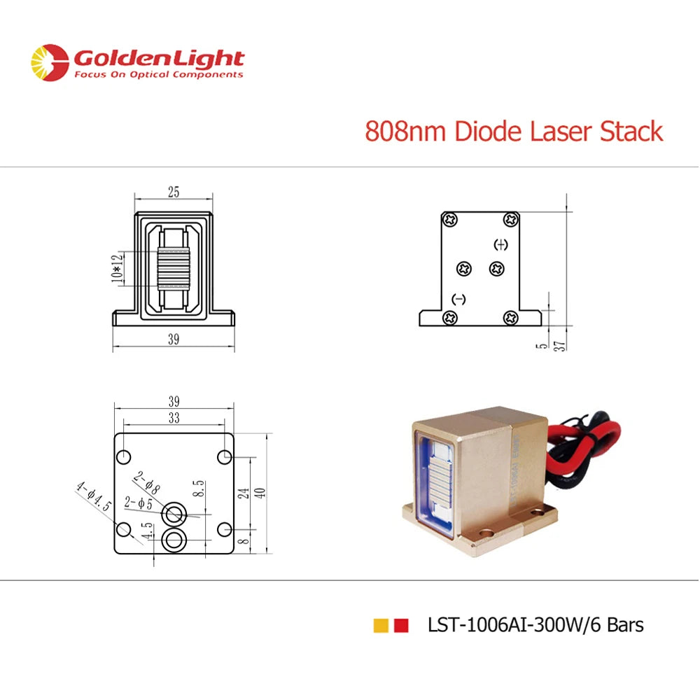 300W : LST-1006AI / Marco-Channel Diode-Laser-Stack For Cosmetic-Laser / 808nm For Permanent Hair Removal Handpiece